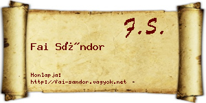 Fai Sándor névjegykártya