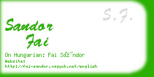 sandor fai business card